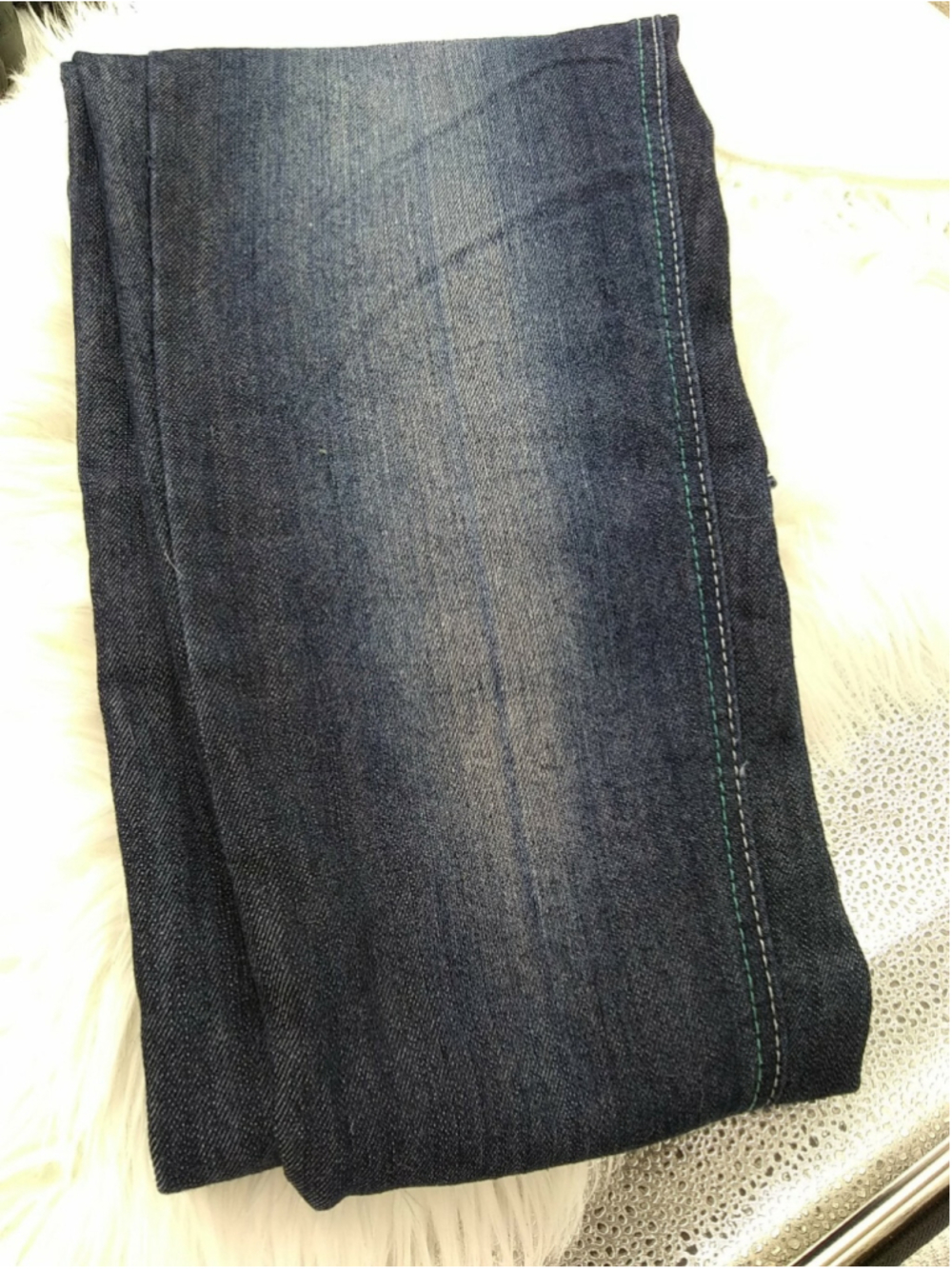 OLD SKOOL Womens Juniors Denim Jeans SIZE 15 Embellished Teal & Gray Stitching - Picture 9 of 12